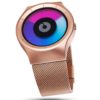 ZIIIRO Celeste rose gold purple watch (up front angle)