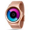 ZIIIRO Celeste rose gold purple watch (perspective angle)
