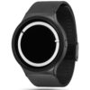 ZIIIRO Eclipse Steel Black White Watch (diagonal view)