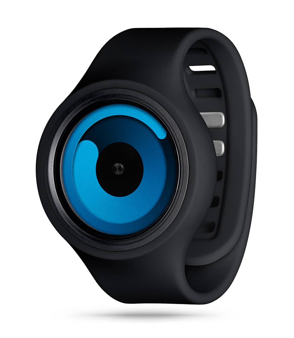 ZIIIRO Gravity Plus+ (Black & Ocean Blue) Interchangeable Watch - diagonal view