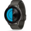 ZIIIRO Lunar (Gunmetal & Ocean Blue) Stainless Steel Watch - diagonal view