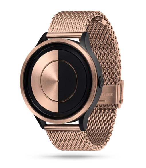 ZIIIRO Lunar (Rose Gold) Stainless Steel Watch - diagonal view